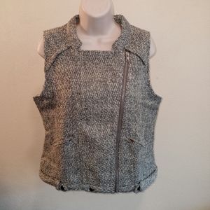 BNWT Randolph Duke Spirited Vest Sz M Grey & Cream Silver Zipper